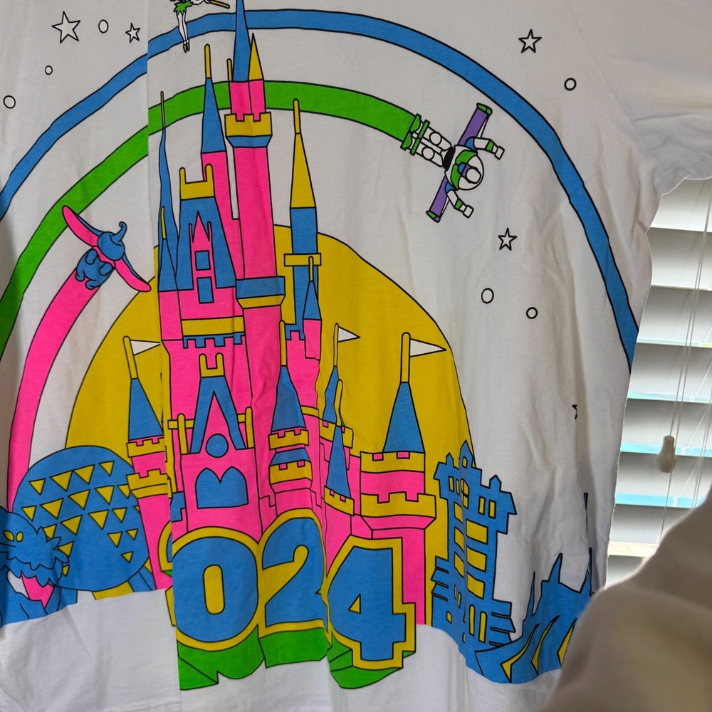 Disney World Parks 2024 Bright Neon Sleeping Beauty's Castle T-Shirt Size‎ 3XL - Picture 6 of 12